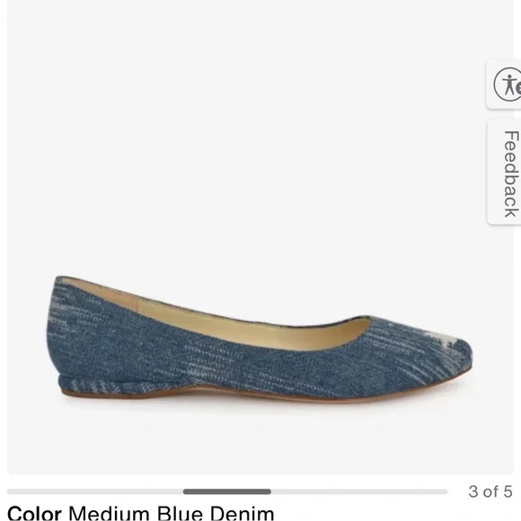 Nine West Medium Blue Denim Flats - Picture 3 of 5